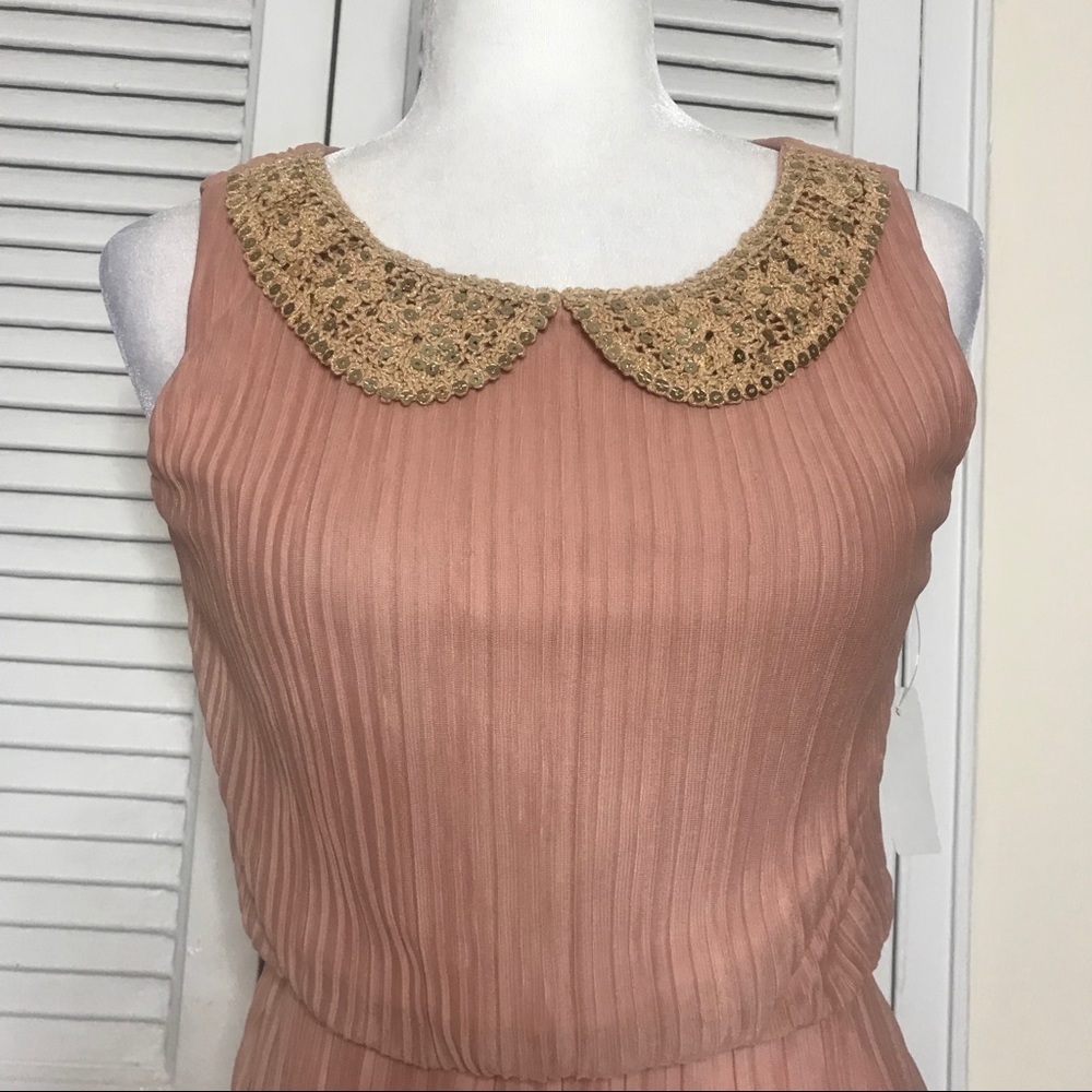NWT Pink & Gold High Low Dress by Janette Fashion - Picture 2 of 5